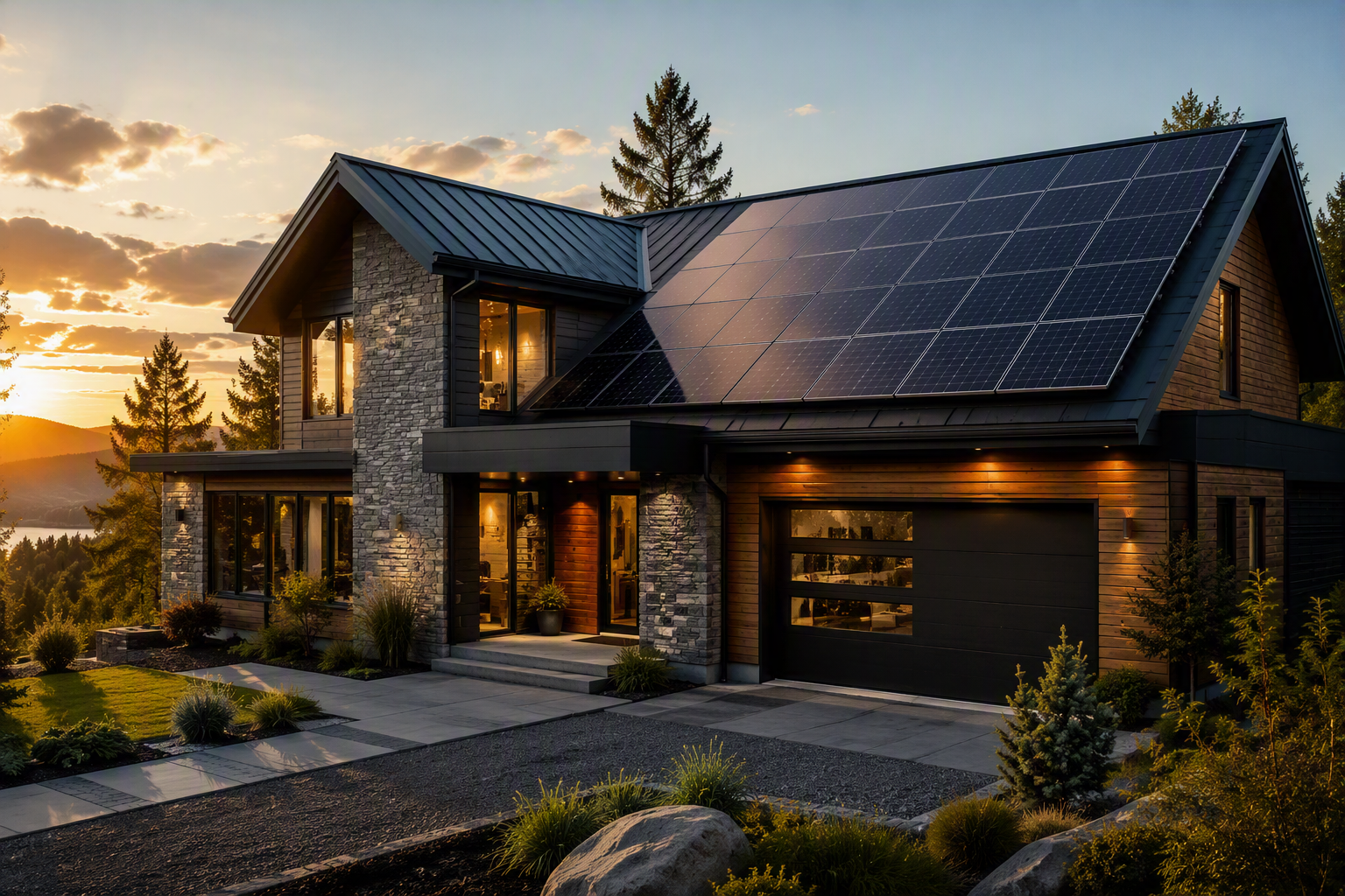 Illustration d’une maison équipée de panneaux solaires